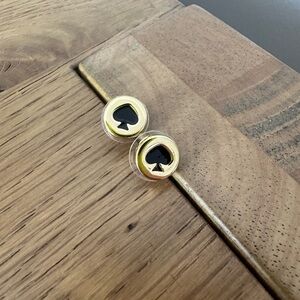 Gold and Black Kate Spade Stud Earrings